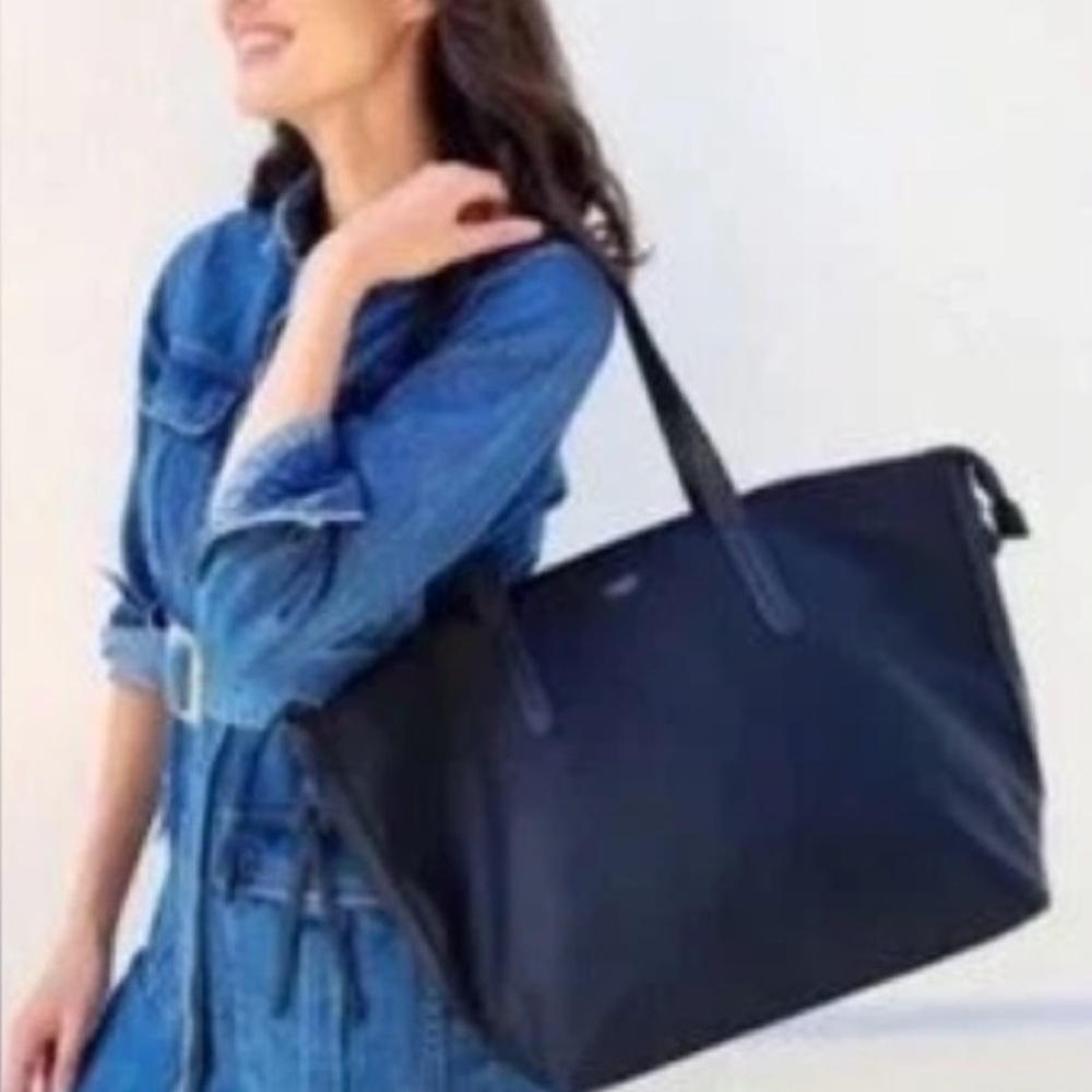 Botkier New York Black Nylon Large Tote Bag Work Laptop Shoulder Bag Zip Pocket - Picture 9 of 10
